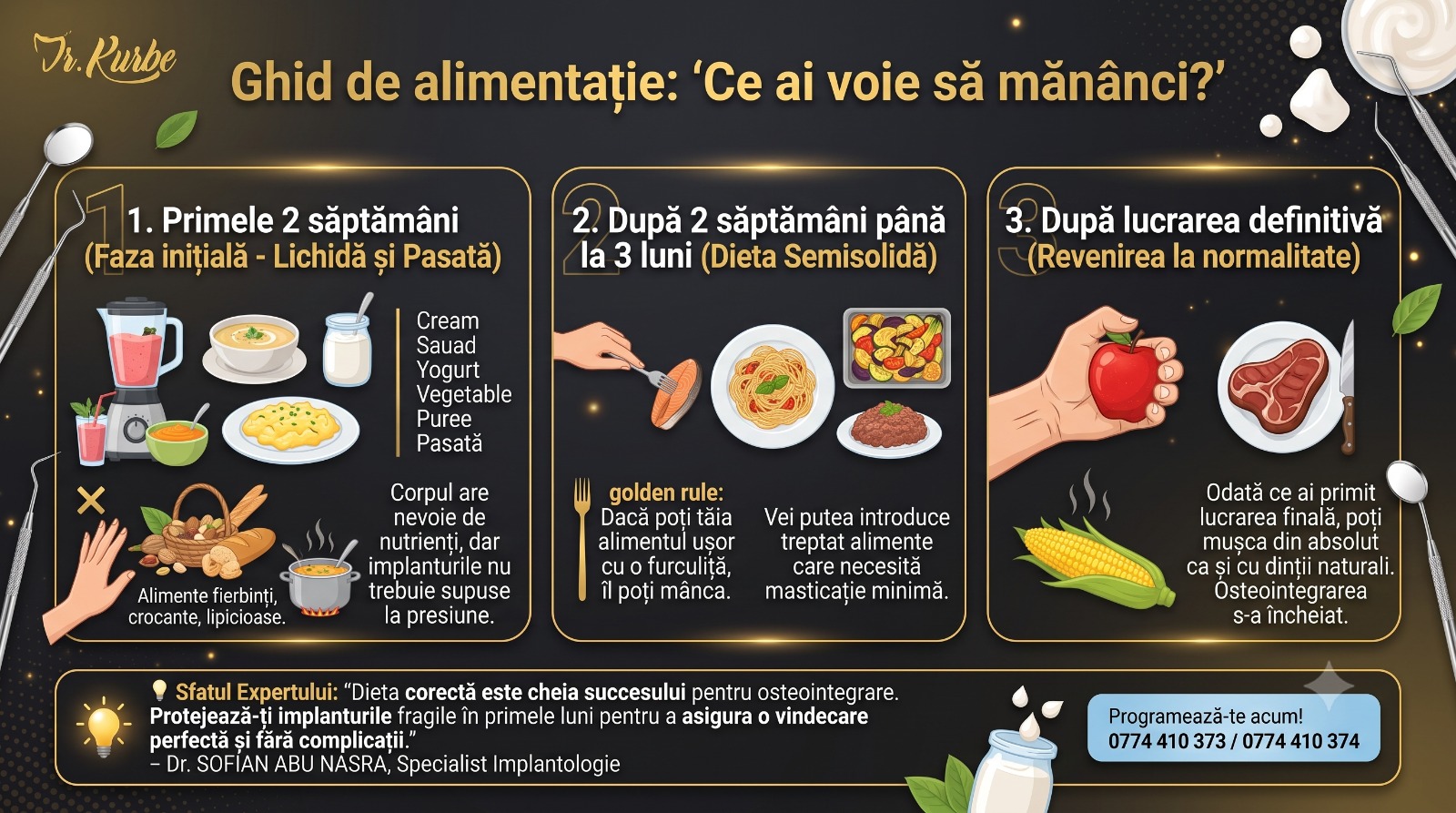 Alimente pentru recuperarea dupa implanturi
